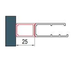 Rozšiřovací profil 25 mm pro dveře a boční stěnu, černá matná